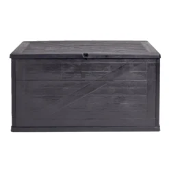 Coffre de rangement 320L plastique gris foncé 119x45xH60cm