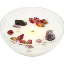 Coffret bougie DIY lithothérapie et fleurs séchées