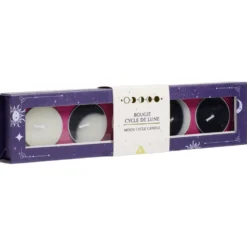 Coffret 5 bougies cycle de lune 24x25cm