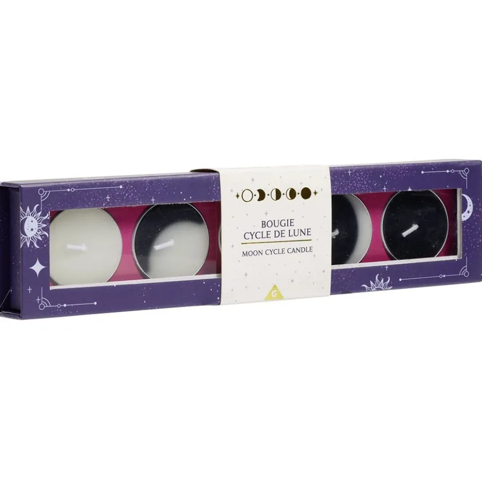 Coffret 5 bougies cycle de lune 24x25cm