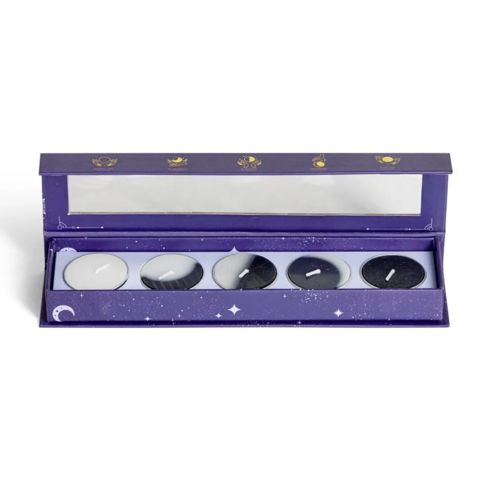 Coffret 5 bougies cycle de lune 24x25cm