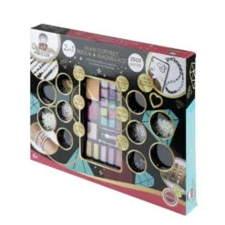 Coffret maxi 2en1 fabrique à bijoux perles et maquillage 36x47cm