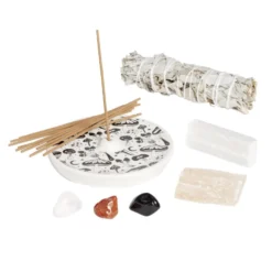 Coffret méditation kit encens/sauge/sélénite