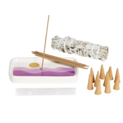 Coffret méditation kit encens/sauge/sélénite