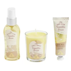 Coffret senteur avec bougie/crème mains/parfum d'intérieur