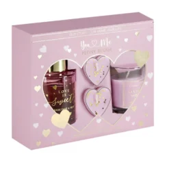Coffret senteur avec diffuseur bâtonnets et bougies forme coeur (2 modèles)