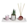 Coffret senteur bougie/plateau/diffuseur/plante artificielle