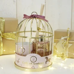 Coffret senteur sous cage diffuseur/bâtonnets/bougie (3 modèles)