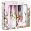 Coffret vin pétillant Cava Jaume Serra bouquet 2 bouteilles brut et rosé avec flûtes 2x75cl