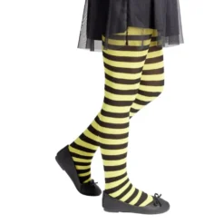 Collant enfant motif abeille rayure jaune et noir Taille unique L65cm