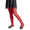Collant enfant motif coccinelle rouge et pois noir Taille unique L65cm