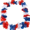 Collier de fleurs hawaien tricolore supporter France