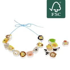Collier de perles à lacer en bois