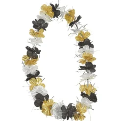 Collier Hawaïen fleur dorée et argentée