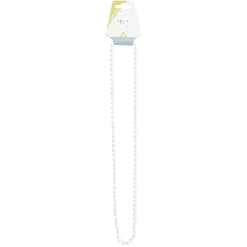Collier perle blanc ou noir L84cm