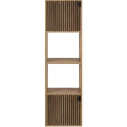 Colonne Adam 4 cases dont 2 portes bois marron 30x29,5xH120cm