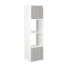 Colonne Adam 4 cases 2 portes en bois blanc L30xP29,5xH120cm