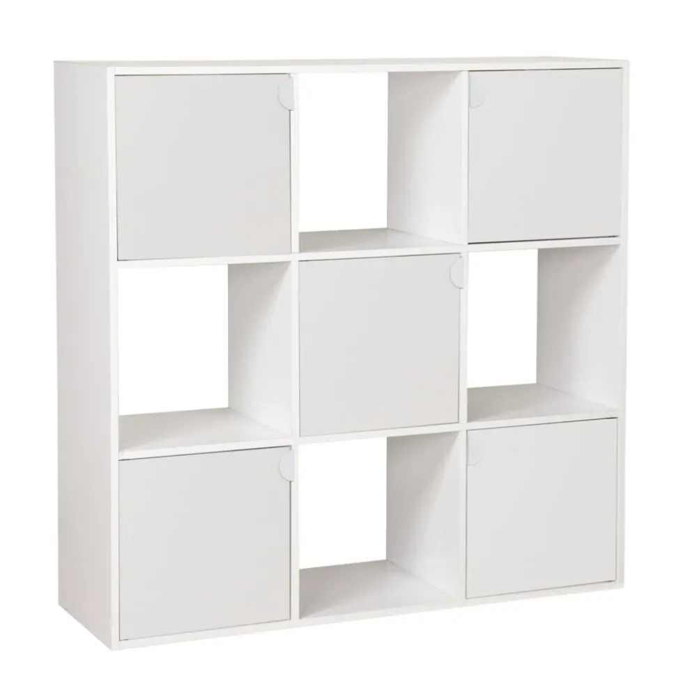Colonne en bois 6 cases Adam blanc 90xP29,5xH90cm