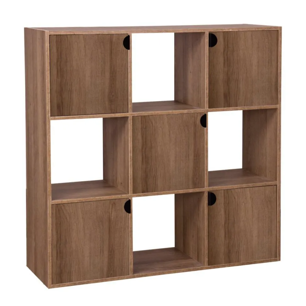 Colonne en bois 6 cases Adam brun naturel 90xP29,5xH90cm
