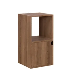 Colonne en bois 2 cases Adam brun foncé 30xP29,5xH60,5cm