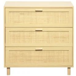 Commode Kanna 3 tiroirs cannage rotin L.80 x P.40 x H.80 cm