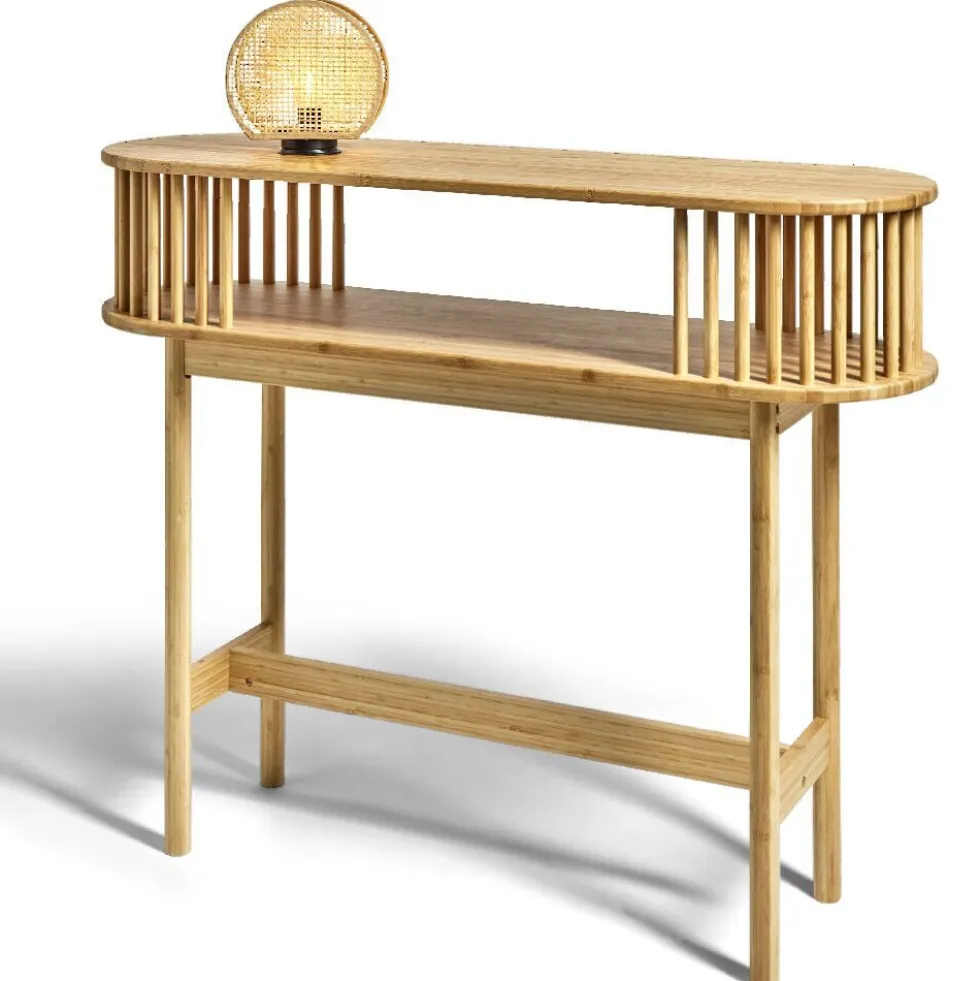 Console Gaïa bambou naturel - L100xP30xH80cm