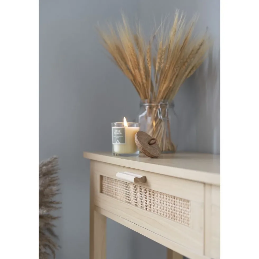 Console Kanna 2 tiroirs cannage rotin L.100 x P.30 x H.75 cm