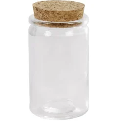 Contenant cylindrique en verre avec bouchon en liège x6