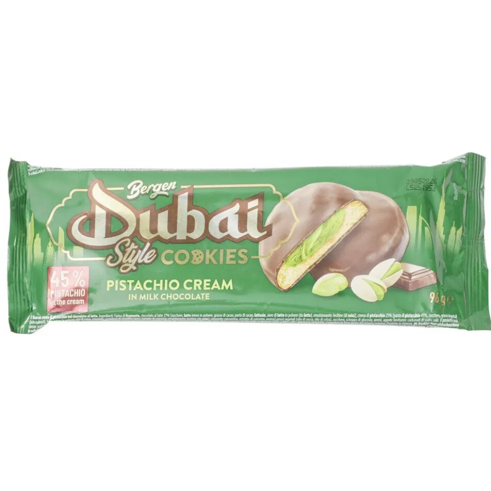 Cookie Dubai Style crème pistache enrobage chocolat au lait 96gr