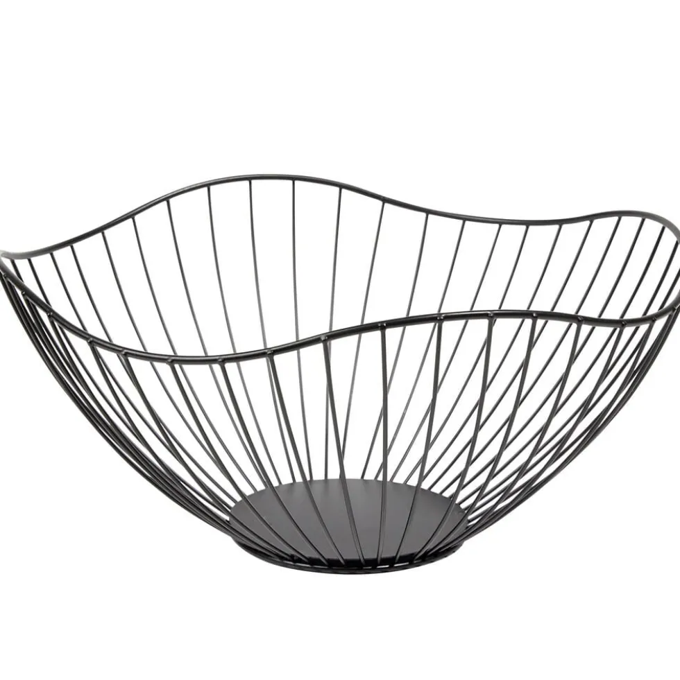 Corbeille à fruit en métal noir Ø26,5xH11cm