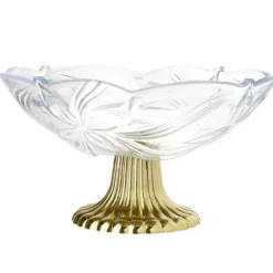 Corbeille à fruit plastique pied doré Ø24xH13cm