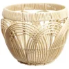 Corbeille ronde imitation rotin