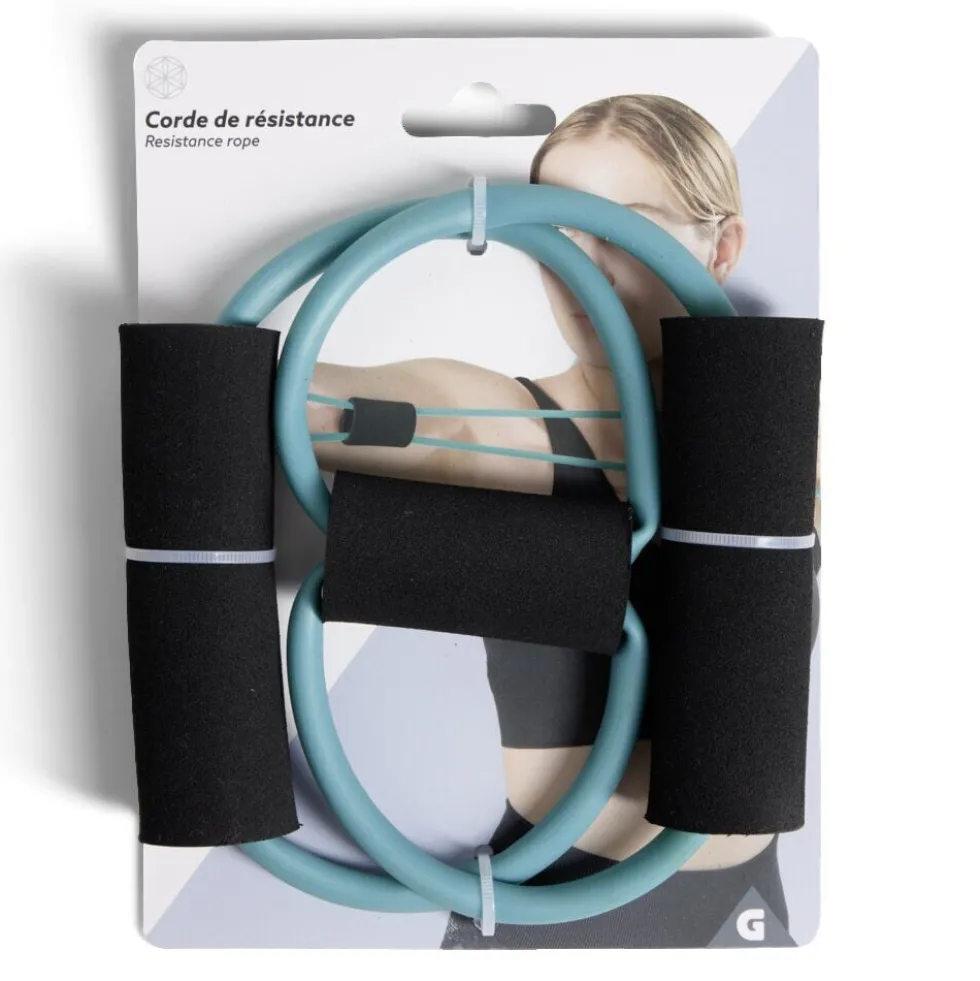 Corde de résistance fitness 1800mm bleu ou rouge
