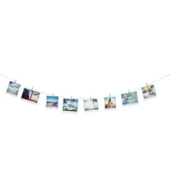 Corde à photo 10m avec 60 pinces en bois