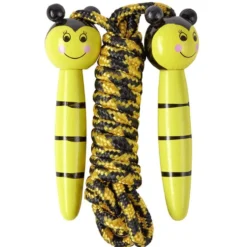 Corde à sauter poignée animal en bois L157cm