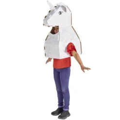 Costume en carton forme animal à colorier avec 6 feutres (2 modèles licorne ou dinosaure)