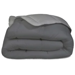 Couette légère 2 personnes bicolore gris 220x240cm