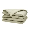 Couette 2 personnes 240x220cm tempérée microfibre lavée toucher doux uni vert kaki