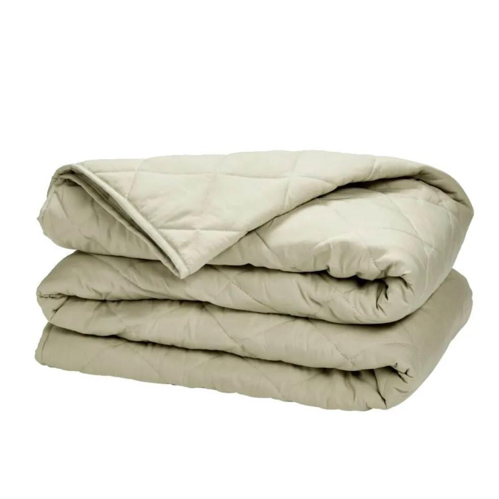 Couette 2 personnes 240x220cm tempérée microfibre lavée toucher doux uni vert kaki
