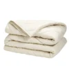 Couette 2 personnes 240x220cm tempérée microfibre lavée toucher doux uni beige