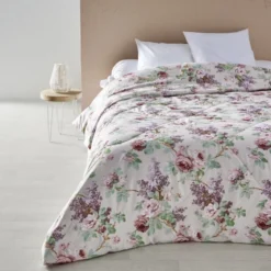 Couette 1 personne 140x200cm avec motif imprimé fleurs