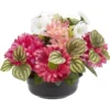 Coupe de fleurs artificielles 22 têtes rose