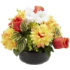 Coupe de fleurs artificielles 22 têtes orange