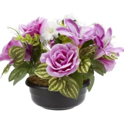 Coupe de fleurs artificielles 22 têtes violet