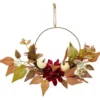 Couronne d'automne fleurs et feuilles artificielles Ø30cm