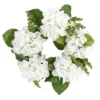 Couronne d'hortensias et feuillage 5 tiges Ø38cm