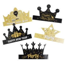 Couronne en papier Happy New Year 5 pièces L25xH20cm