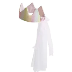 Couronne rose avec voile pour déguisement fille L47,5cm