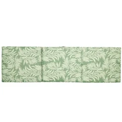 Coussin bain de soleil Oxford motif feuillage vert et beige 185x55xH4cm