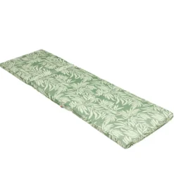 Coussin bain de soleil Oxford motif feuillage vert et beige 185x55xH4cm